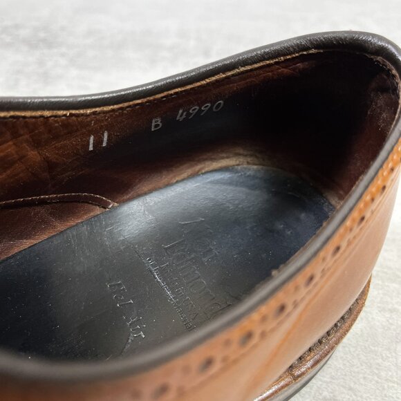 Allen Edmonds Bel Air Leather Wingtip Derby Shoes - Men's Size 11 B - Walnut Tan - Picture 9 of 9